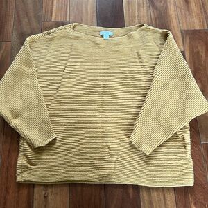 Tan ribbed size small three-quarter length sleeve sweater from pure Jill-J Jill